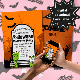 Invitation à une soirée d'Halloween tenue en costu