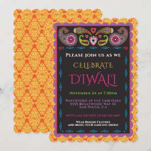 Invitation à une soirée Diwali indienne