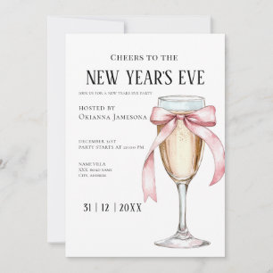 Invitation à une soirée du Nouvel An Champagne fan