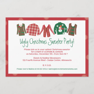 Invitation à une soirée du pull de Noël laid