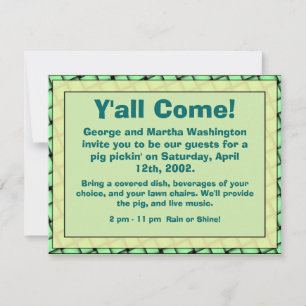 Invitation à une soirée informelle "Y'all Come"