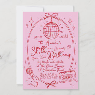 Invitation à une soirée karaoke pour 30 ans de rét