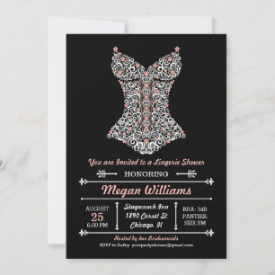 Invitation à une soirée lingerie sur fond noir