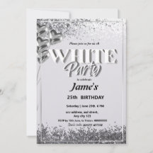 Invitation à une soirée ou une fête tout en blanc