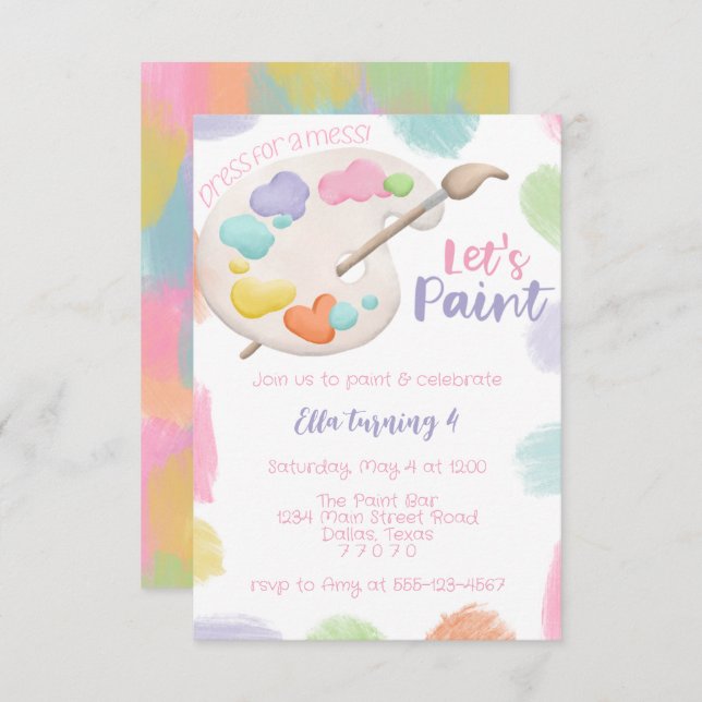 Invitation à une soirée peinture (Devant / Derrière)