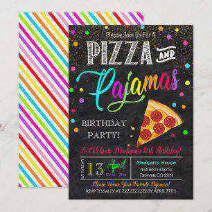 Invitation à une soirée Pizza et Pyjamas