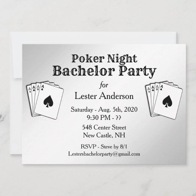Invitation à une soirée poker pour un enterrement  (Devant)