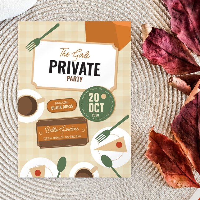Invitation à une soirée privée chic Retro Girls (Créateur téléchargé)