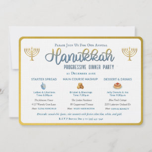 Invitation à une soirée progressive de Hanouka