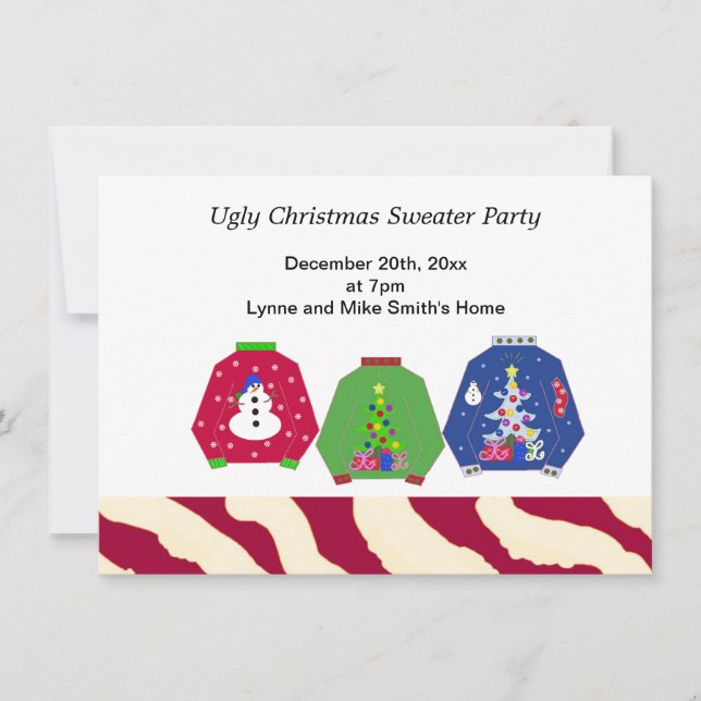 Invitation à une soirée pull de Noël laid (Devant)