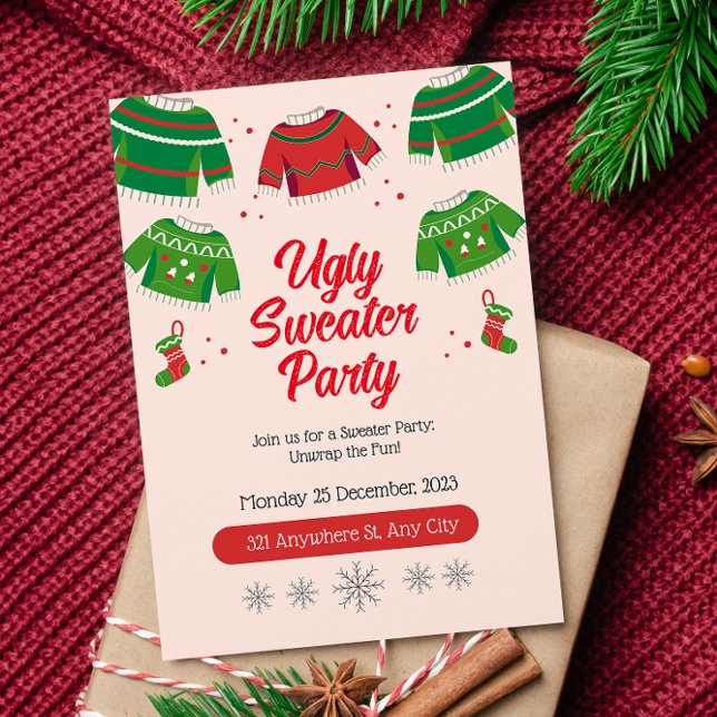 Invitation à une soirée pull moche (Créateur téléchargé)