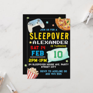 Invitation à une soirée pyjama entre garçons