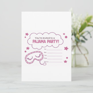 Invitation à une Soirée Pyjama pour Filles