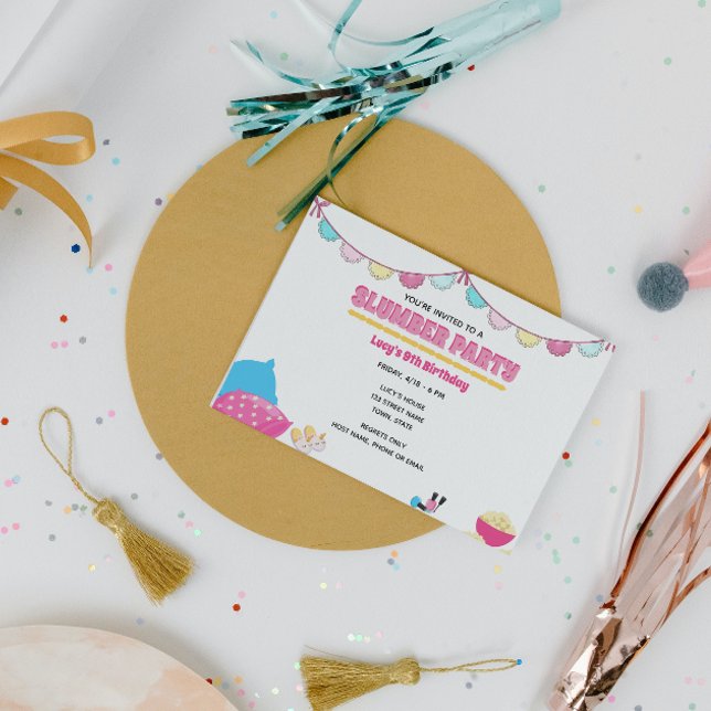 Invitation à une soirée pyjama pour filles (Créateur téléchargé)