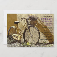 Invitation à vélo jaune