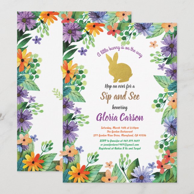 Invitation à voir et à boire lapin de Pâques (Devant / Derrière)