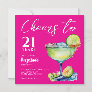 Invitation À votre santé 21e anniversaire Margarita