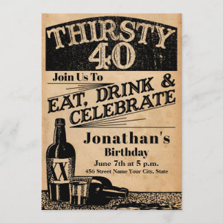 Invitation à Whiskey 40e anniversaire
