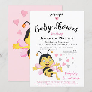 Invitation Abee Awesome Baby Girl Douche  