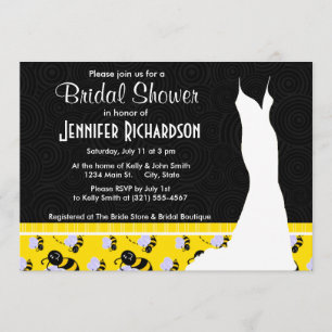 Invitation Abeille jaune et noire mignonne