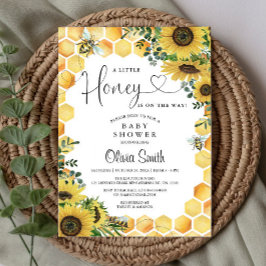 Invitation Abeille Un Petit Miel Baby shower neutre