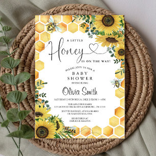 Invitation Abeille Un Petit Miel Baby shower neutre