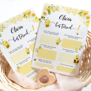 Invitation Abeille voeux heure capsule notes