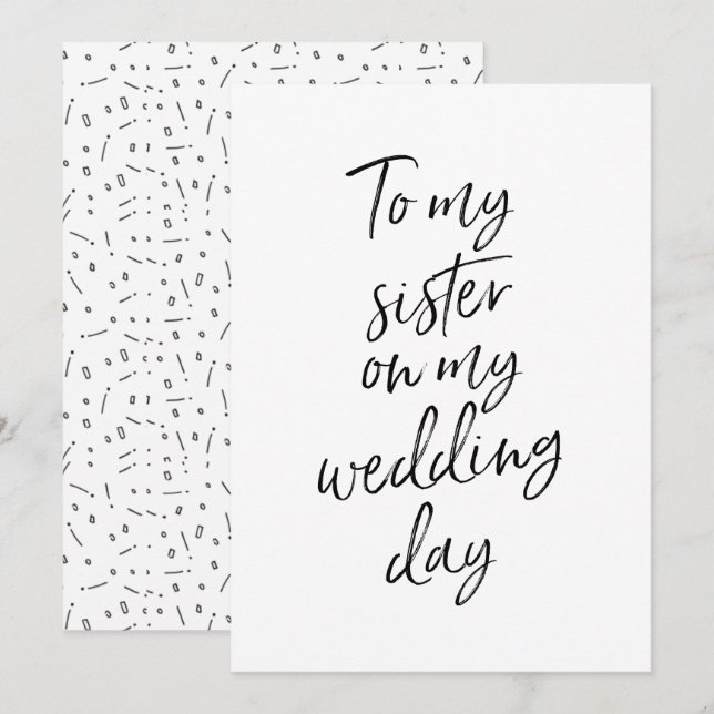 Invitation Abordable Pour ma sœur le jour de mon mariage (Devant / Derrière)