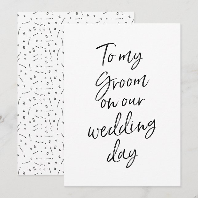 Invitation Abordable Pour mon mari le jour de notre mariage (Devant / Derrière)
