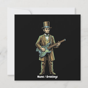 Invitation Abraham Lincoln Tête de Guitare sans Tête en Bois