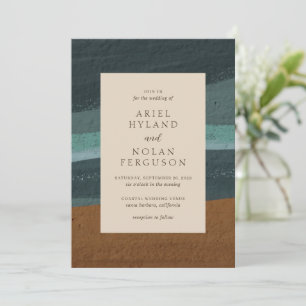 Invitation Abstrait Coastal Chic Mariage moderne