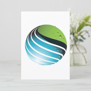 Invitation Abstrait Green and Blue Globe Modern Earth