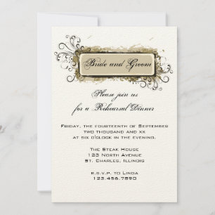 Invitation Abstrait Mariage Floral Dîner de répétition Invita