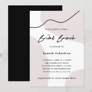 Invitation Abstrait neutre  Brunch nuptial en aquarelle
