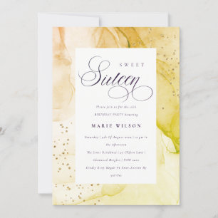 Invitation Abstrait Pastel Lime Green Sweet 16 Anniversaire