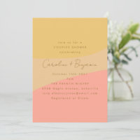 Abstrait Peach Yellow Boho Formes Couples Douche