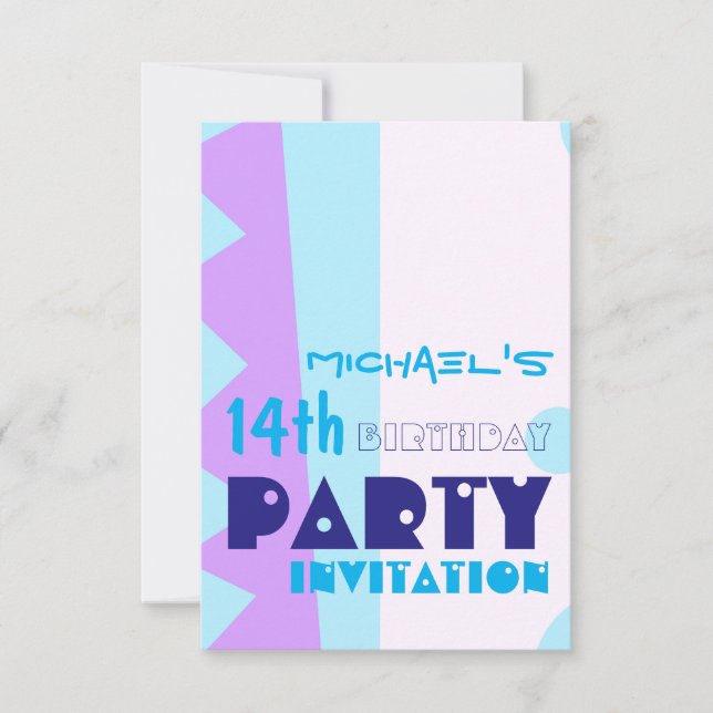 Invitation Abstraite à la fête du 14e anniversaire (Devant)