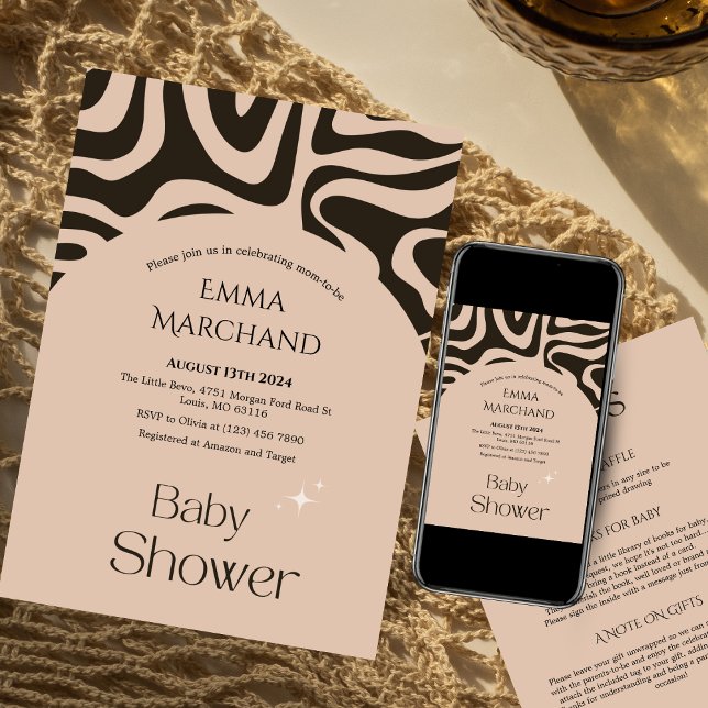 Invitation Abstraite du Baby shower Boho (Créateur téléchargé)