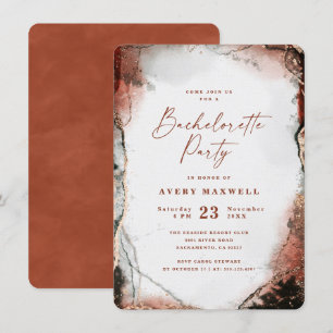 Invitation Abstraite Ethereal Burnt Orange Bachelorette Party