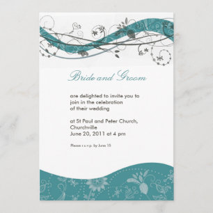 Invitation abstraite florale et de remous -