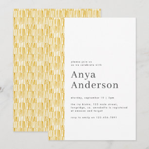 Invitation abstraite Jaune moderne