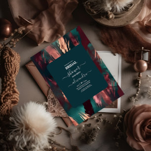 Invitation Abstraite mariée rose pâle foncé en cuivre