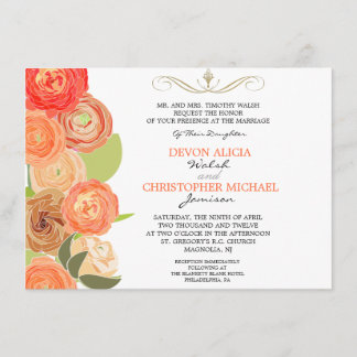 Invitation Abstraite Ranunculus Automne Fleurs Mariage Invita