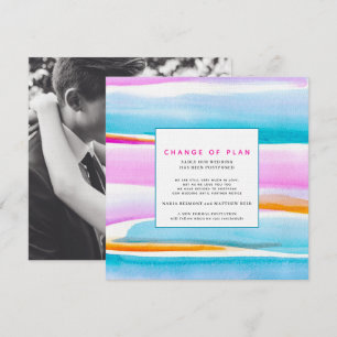 Invitation Abstraites lignes de marées tropicales mariage rep