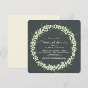 Invitation Acacia art fleurs vert pré-mariage répétition