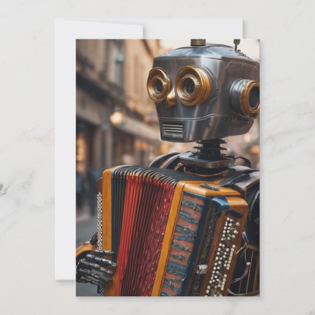 invitation accordéon robot (Devant)