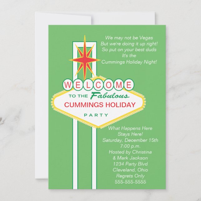 Invitation Accueil à l'invitation de fête de vacances de (Devant)