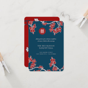 Invitation Accueil Double Bonheur Peach/Plum Blossoms