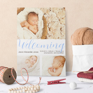 Invitation Accueil du nouveau Modèle photo bébé garçon