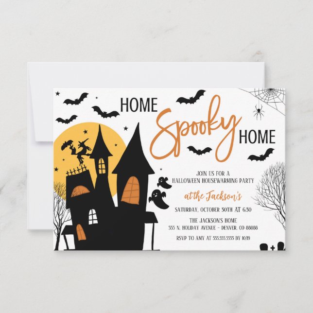 Invitation Accueil Éffrayant Accueil Halloween Fête du réchau (Devant)